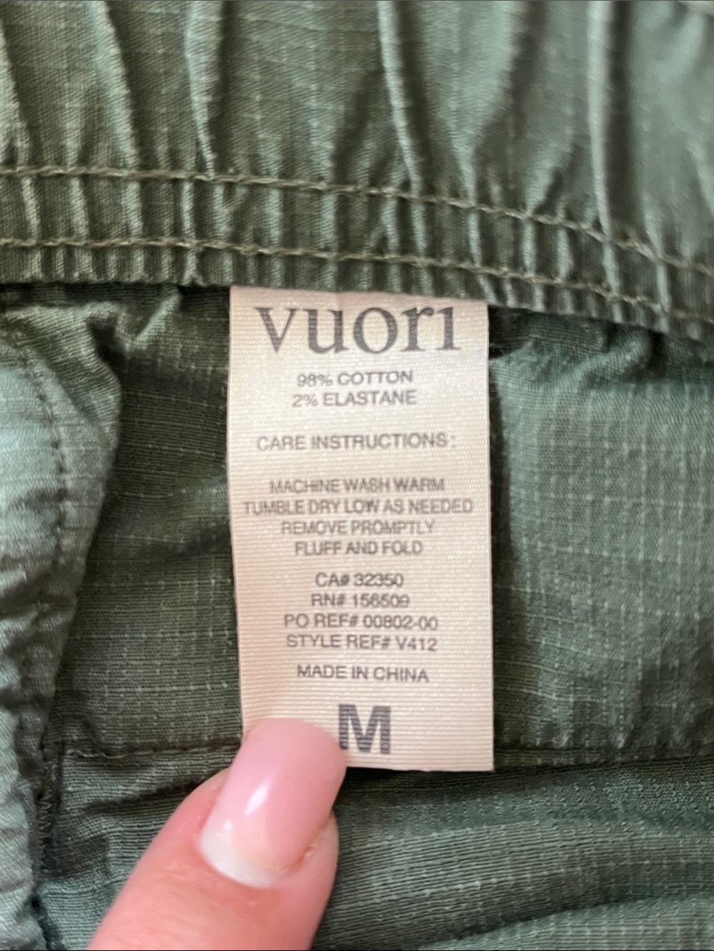 Vuori Ripstop Climber Pants Olive Green Army Cargo Hiking Women’s Medium - Picture 10 of 14
